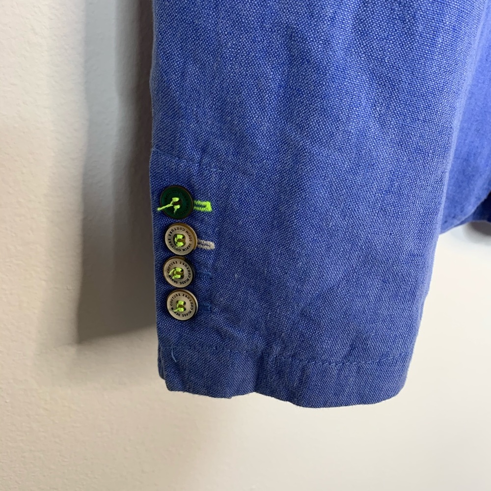 Zara Man blue blazer with green contrasting button - Picture 2 of 5